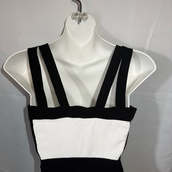 Cache Black & White Knit Tank Top Adjustable Straps Size M - Picture 4 of 8